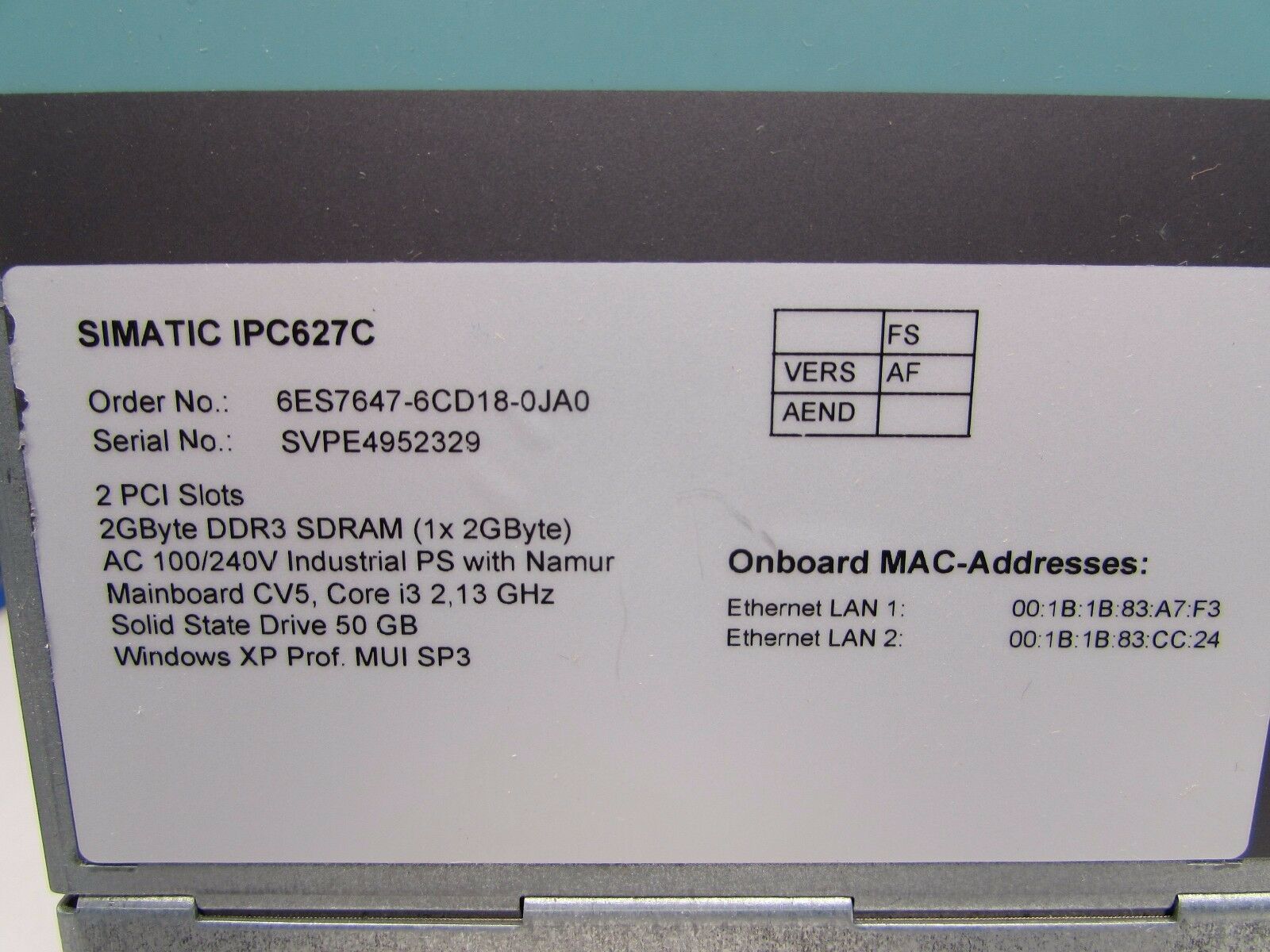IEMENS SIMATIC BOX PC, IPC627C 。.jpg